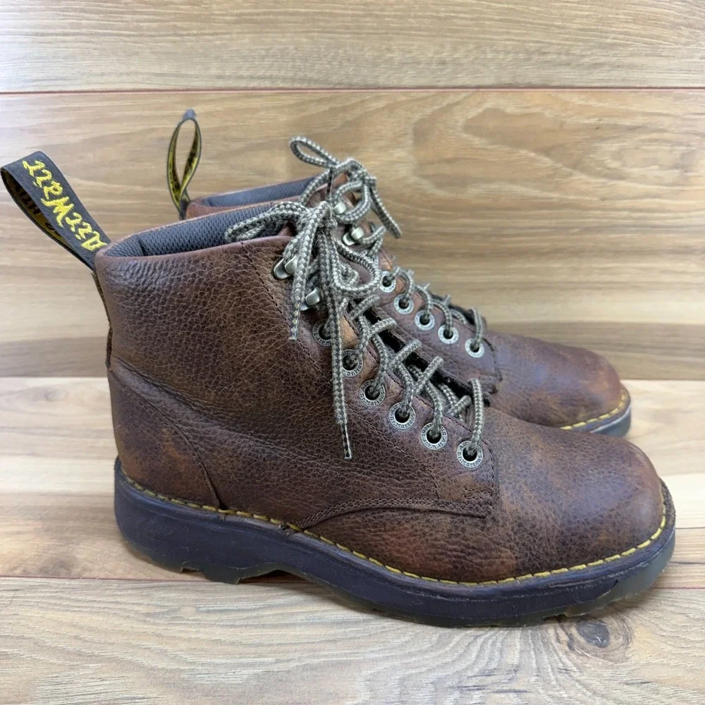 Dr Martens‎ Zachary Boots Men 8 Brown Distressed Leather Granola Aesthetic UK 7